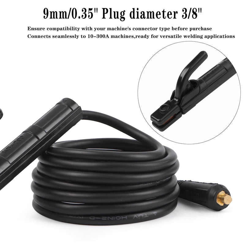 Welding Electrode Holder Lead MMA/ARC Welding Ground Clamp and Welding Cable Stick Electrode Holder Welding Plier Clamp Copper Holding Plier for 300A Welder Machine