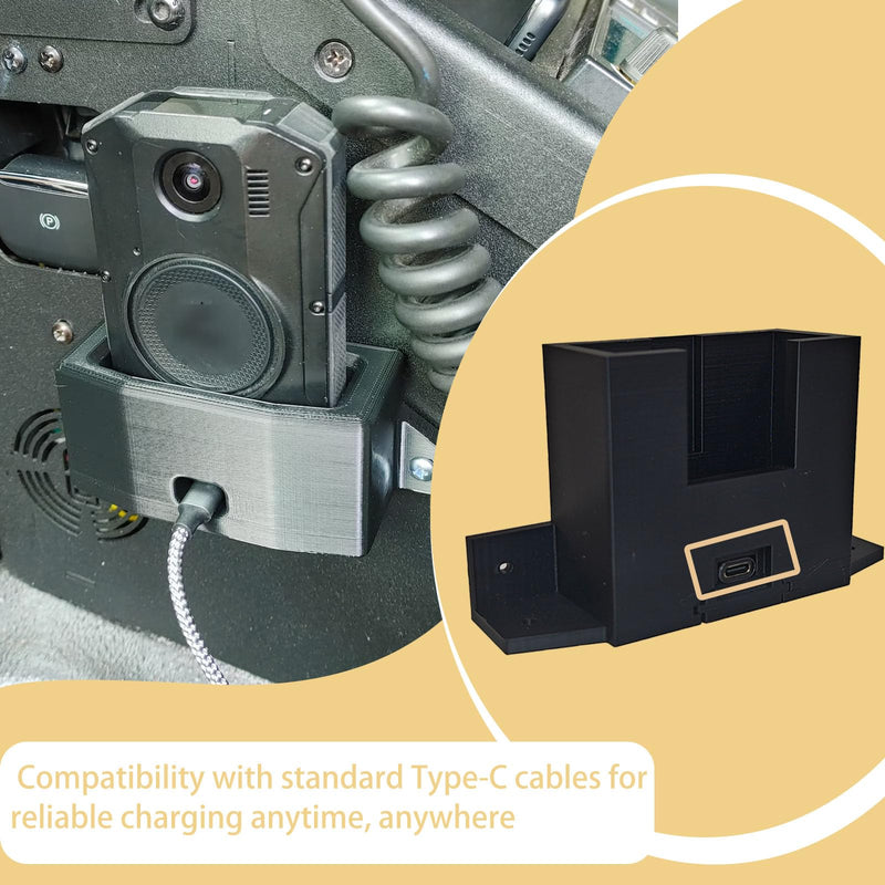Body Worn Camera Charging Dock & Mount for Axon Body 3/4 BWC - Portable Docking Solution for Police Officers & Detectives,UPS-C Compatible.