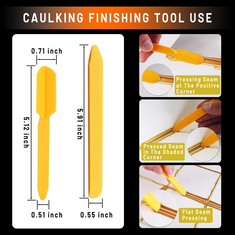 Caulking Tool Kit Stainless Steel Grout Removal Tool,4 in 1 Tile Caulk Remover Tool,Silicone Scraper Caulk Finishing Tools for Kitchen Bathroom Floor Sealant Caulk Window Sink Joint