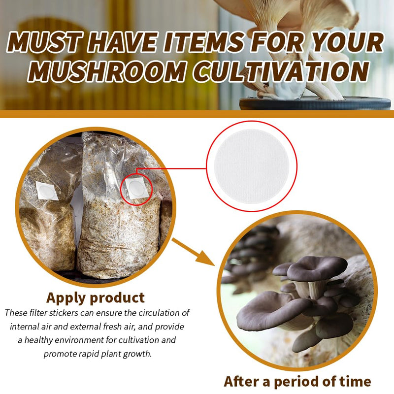 24 Pieces Synthetic Filter Paper Stickers 58 mm PTFE Filter Disc 0.3 μm for Mushroom Cultivation Wide Mouth Jar Lids 58mm