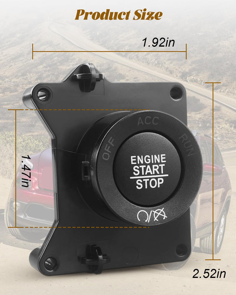 Ignition Push Start Button Switch Fit for Jeep Cherokee 2014 2015 2016 2017 2018, Replace 6CK47DX9AB 1VB70DX9AC