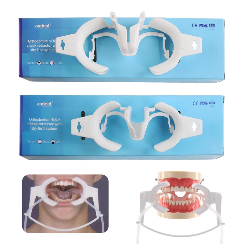 Dental Oral Dry Field System Lip Cheek Retractor Autoclavable Mouth Opener | Teeth Whitening Orthodontic Treatment (2Pcs L+S)