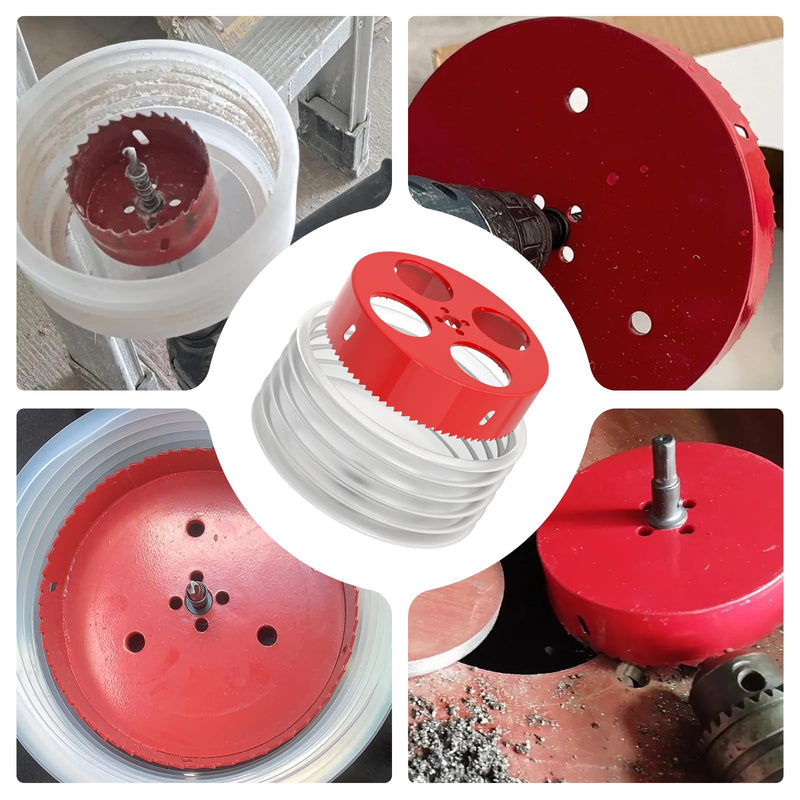 6 Inch Hole Saw with Dust Bowl, Hole Saw for Recessed Lights, Hole Cutter with Arbor for Metal Wood Gypsum Boards and Plastic Cutting