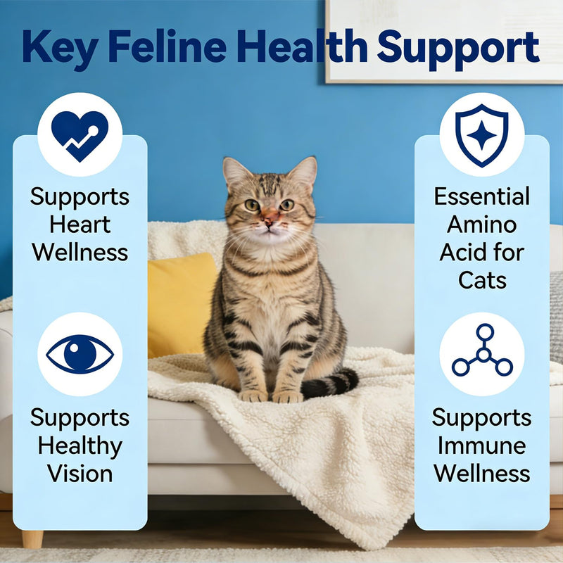 Taurine for Cats,Taurine Powder Supplement for Cat - Supports Heart Health, Eye Function & Immune System - Essential Taurine for All Cat Breeds & Ages,7oz