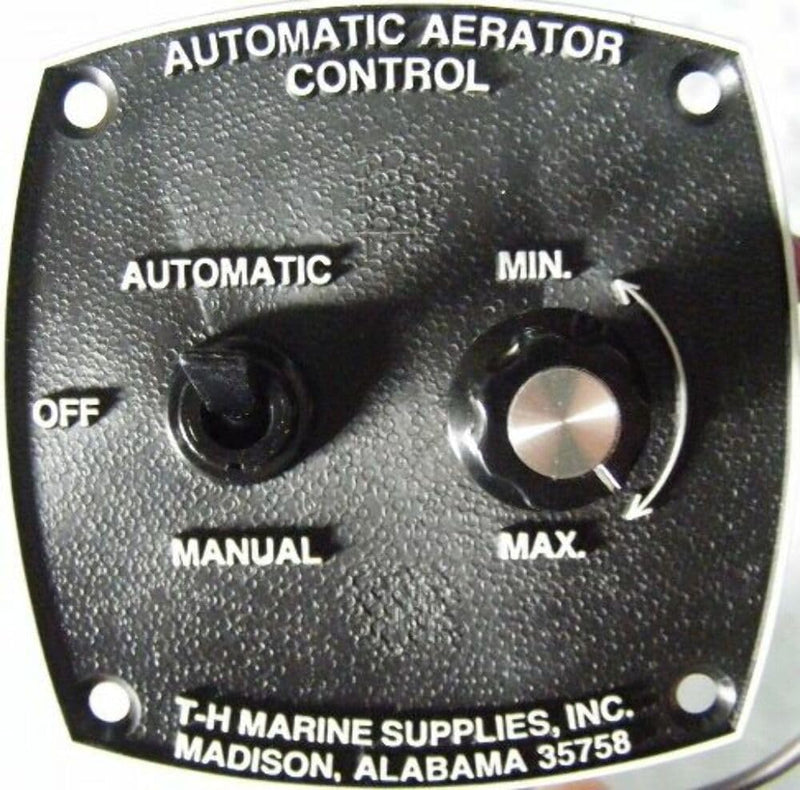 T-H Marine Automatic Aerator Control Panel Mount - Waterproof Solid-State Livewell Timer Switch for Aerator Pumps - Adjustable 1-10 Min Off Delay, 45 Sec On Cycle, 10A