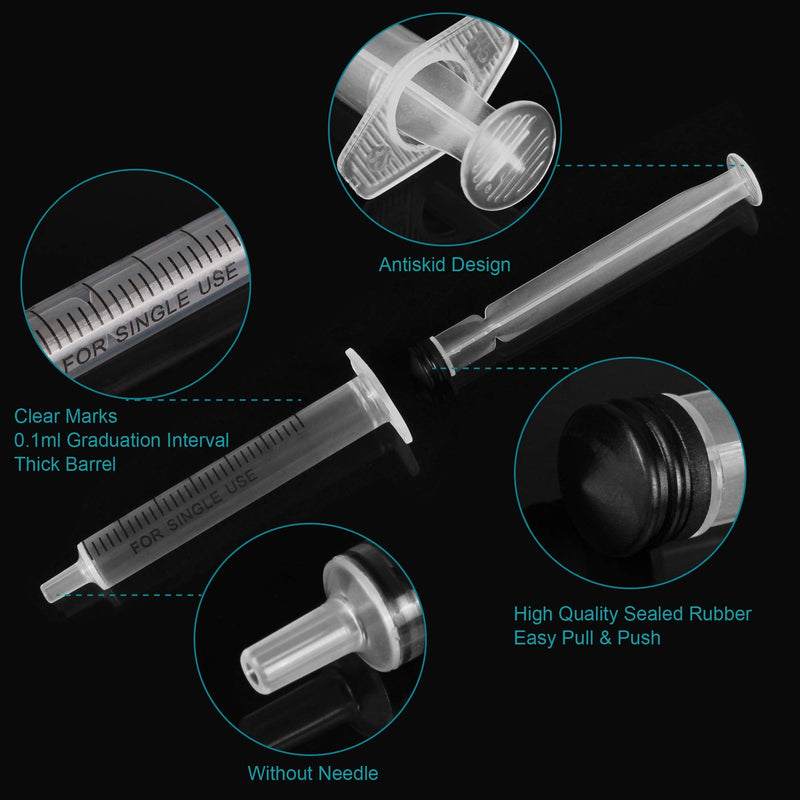 3ml Syringe Without Needle - 3 ml Small Plastic Syringes Sterile Individually Packed with Cap for Lab Medicine Student Measuring Liquid and Pet Dog Cat Baby Feeding Oral Colostrum ( 60 Pack 3cc /ml ) B- 3ml-60Pack