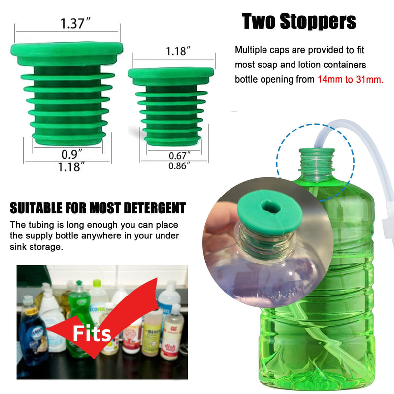 Soap Dispenser Extension Tube Kit with Upgraded Check Value, 47" Under Counter Soap Dispenser Tube for Kitchen Sink, Fit Most Soap Containers, Powerful Suction, Never Fill Little Bottle Again, SonTiy Silicone Sink Soap Dispenser Tube