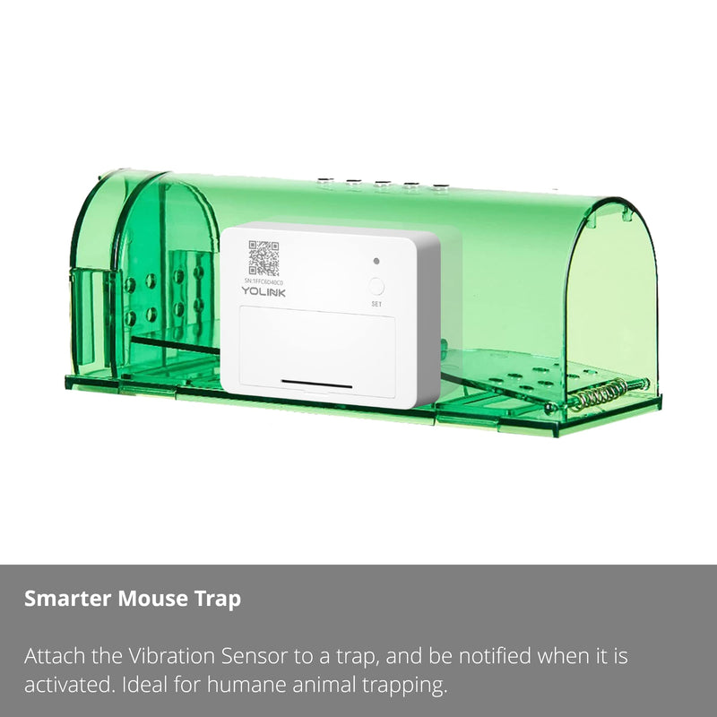 YoLink LoRa Smart Vibration Sensor; Smart Shock, Glass Break, Tamper, Movement Detector, Generator Running, Email/SMS/Push Alerts, 1/4 Mile Open Air Range, Alexa, Hub is not Included Without Hub