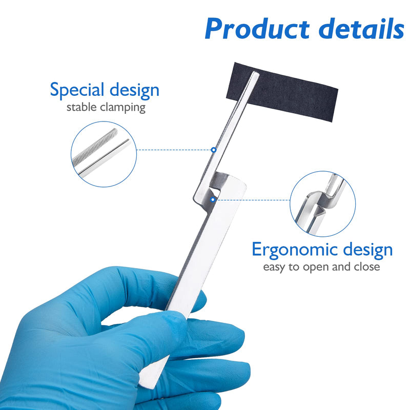 5PCS Dental Articulating Paper Holder - Straight Forceps Stainless Steel Tweezers Holding Articulating Paper Firmly Suitable for Dentist Students Household
