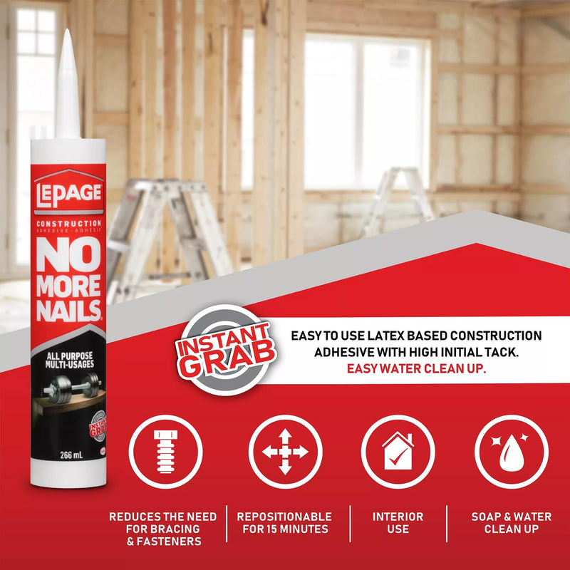 88mL No More Nails All-Purpose Construction Adhesive