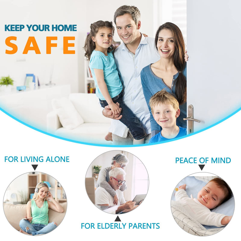 Home Security Door Lock 3 Pack Metal Door Reinforcement Lock for Kids Safety Top Front Door Child Proof Safety Lock Defend High Security Door Locks Latch Withstand 800lbs for Inside Swing Door Chain Sliver