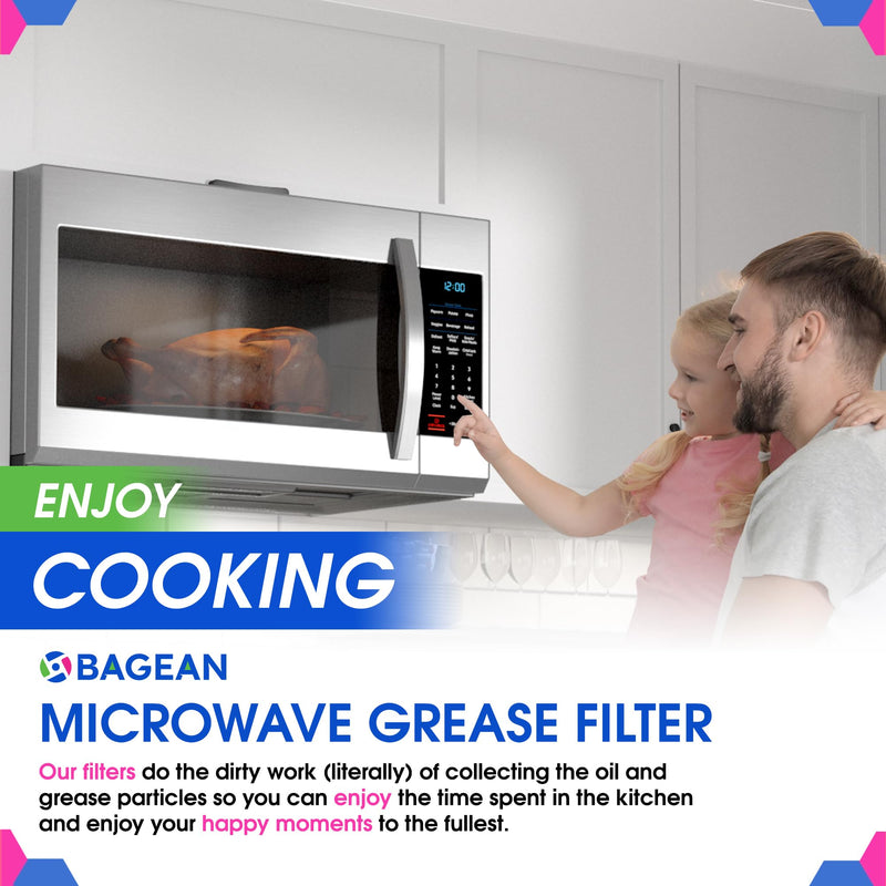 Microwave Filter Replacement 5.12” x 7.64” Fits Frigidaire 5304464105 WB06X10608 GE Microwave Filter - Aluminum Mesh Screen Grease Filter - Filters Air Entering Over the Range Oven Vent Fan (2-Pack) 2
