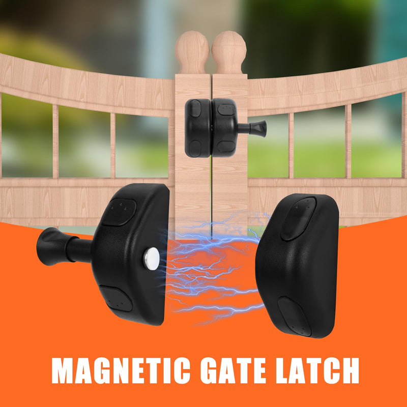 Magnetic Gate Latches Side Pull, Black Magnetic Gate Latch for Home, Yard & Garden Fences No-key