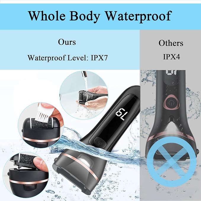 Foot Callus Remover 13 in 1 Professional Pedicure Tools Foot Care Kit Foot Scrubber Electric Foot Rasp Pedi for Hard, Cracked, Dry and Dead Skin 3 Rollers 2 Speed Battery Display - NewNest Australia
