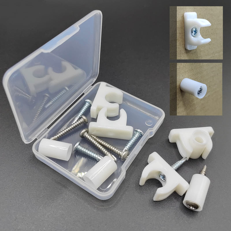 False Cabinet Front Clip False Front Clips False Drawer Front Clips Sink Tip Out Snap False Front Cabinet Clips Sink Clips with Screws and Screwdrivers for Hardware Replacements (4 White) 4