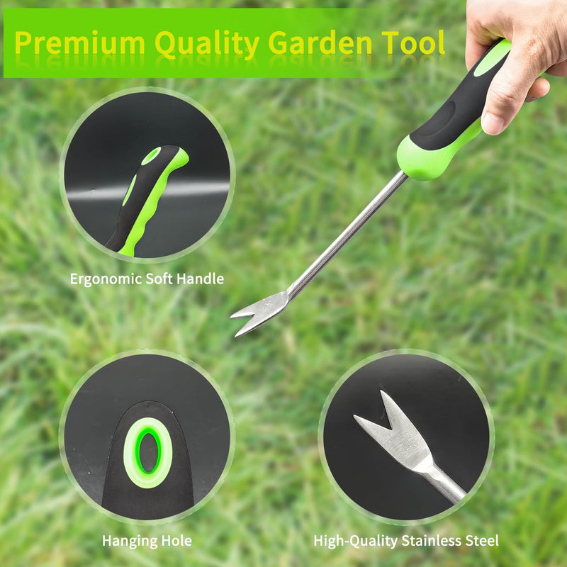 Garden Hand Weeder Tool Dandelion Weed Puller Tool with Ergonomic Handle Stainless Steel Gardening Weeding Tools Garden Weed Removal Tool for Yard Lawn Garden 1