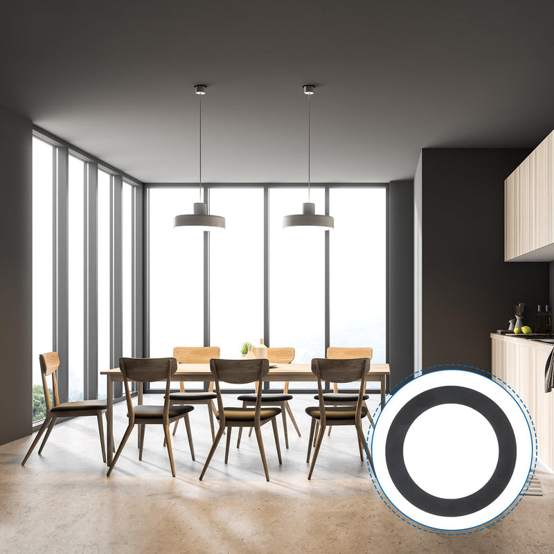 PATIKIL Goof Rings for 4" Inch Recessed Can Lighting Down Light, 4 Pcs Metal Goof Trim Rings Cover, Outer Diameter 6.7-inch, Inner Diameter 4.25-inch, Matte Finish Black，Flush Mount For 4 Inch
