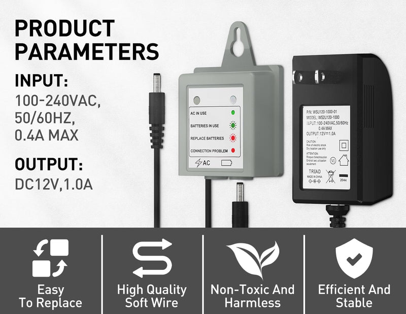 169031 Kit Compatible with Moen AC Power Cord Adapter Kit for Moen MotionSense, Kitchen Faucets， 169031 (AC Adapter+ Power Splitter)