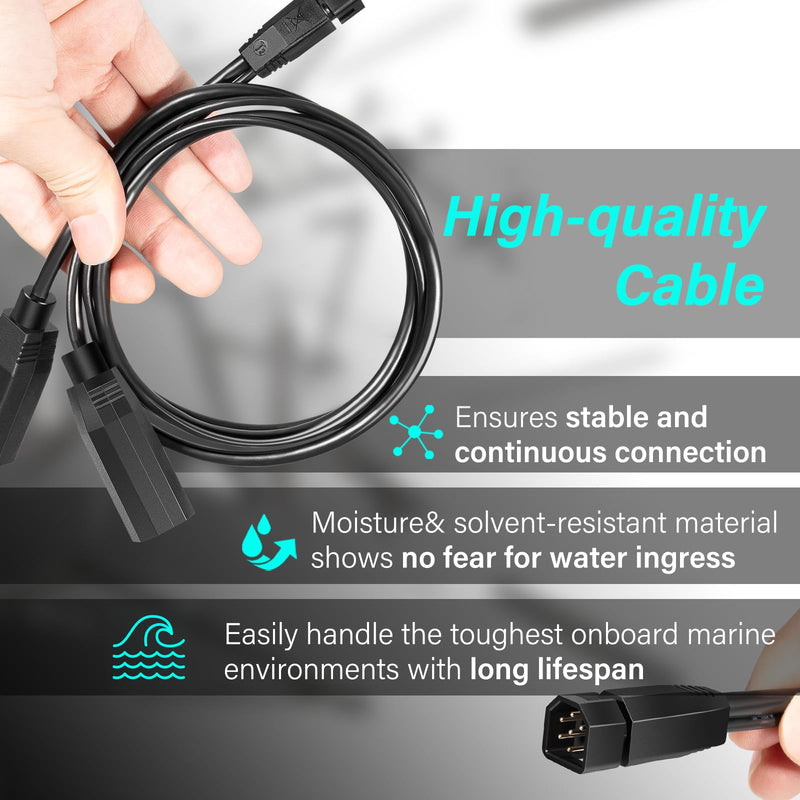 720101-1 9 M SIDB Y 9-Pin Side Imaging Dual Beam Splitter Cable Y-Cable for Humminbird Side Imaging Poducts and 2D Sonar