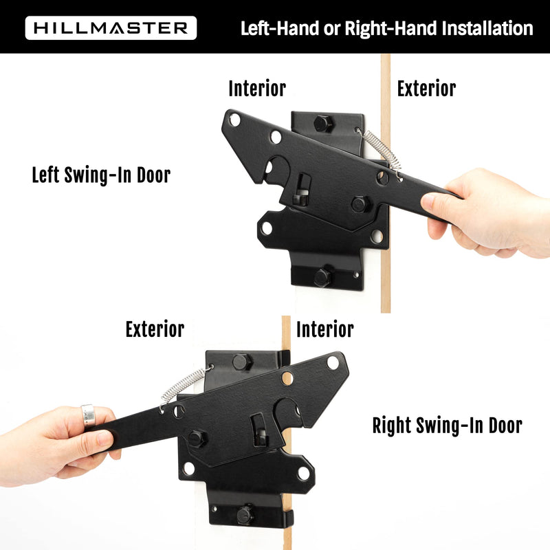 Heavy Duty Self-Locking Gate Latch for Wooden Fence, Post Mount Automatic Gate Lock Gravity Door Latch Hardware for Secure Pool, Outdoor Garden, Metal Gates Vinyl Fences, Black Finish