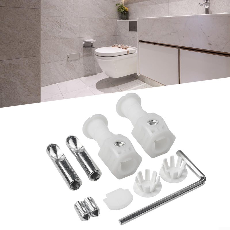 Wall Hung Toilet Fixing Bolts Repair Screws Accessories Toilet Bowl Accessory Connector Tool Fittings Fixing Kits For Bathroom(White) White