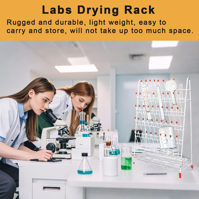 Lab Drying Rack 55 Pegs Lab Glassware Rack Steel Wire Glassware Drying Rack Free-Standing Tube Drying Draining Rack for School Laboratory Utensils (24 pegs) 24 pegs