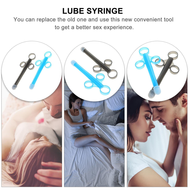 Healifty Lube Applicator Syringe 2Pcs Personal Lubricant Applicator with Smooth Rounded Cap Lube Applicator Syringe with Precise Scales Applied for Women, Men & Couples