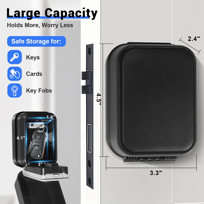 Smart Key Lock Box with Code – Bluetooth & PIN Unlock, APP Controlled Digital Lockbox for Keys, Generate eKeys and Remote Passcodes for Airbnb Landlords Families Realtors (Grey) Grey