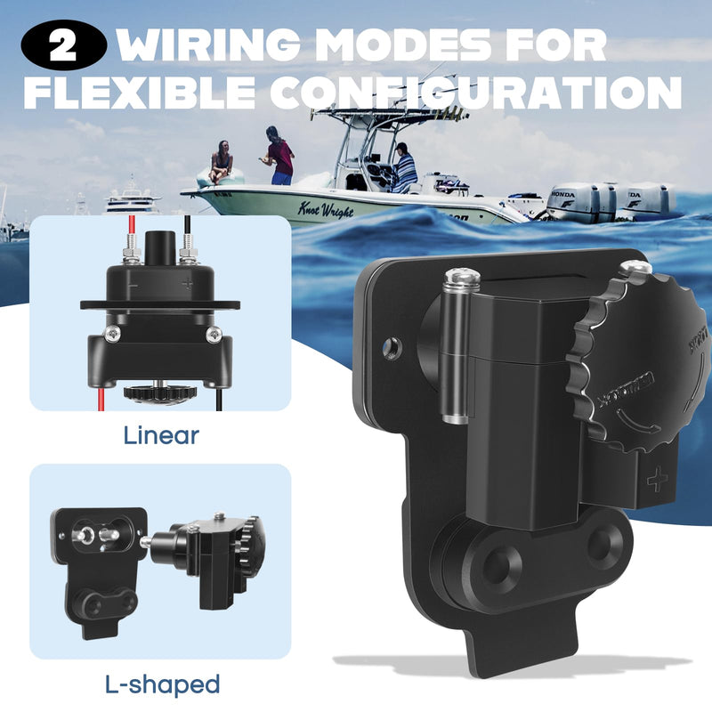 DC Trolling Motor Plug Replace for Battery Tender Power Connector, 027-0004-KIT Power Connector for 12V, 24V, 36V, 48V Systems, 80A/90A Capacity (L-Shaped & Linear)