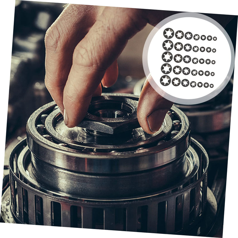 GLEAVI 420 Pcs Bearing Clamp Retaining Ring Bearing Clamp Washer Plum Washers Ring Bearing Clip Washers Bearing Retaining Washer Bearing Locking Ring Internal Tooth Washer Locking Washers
