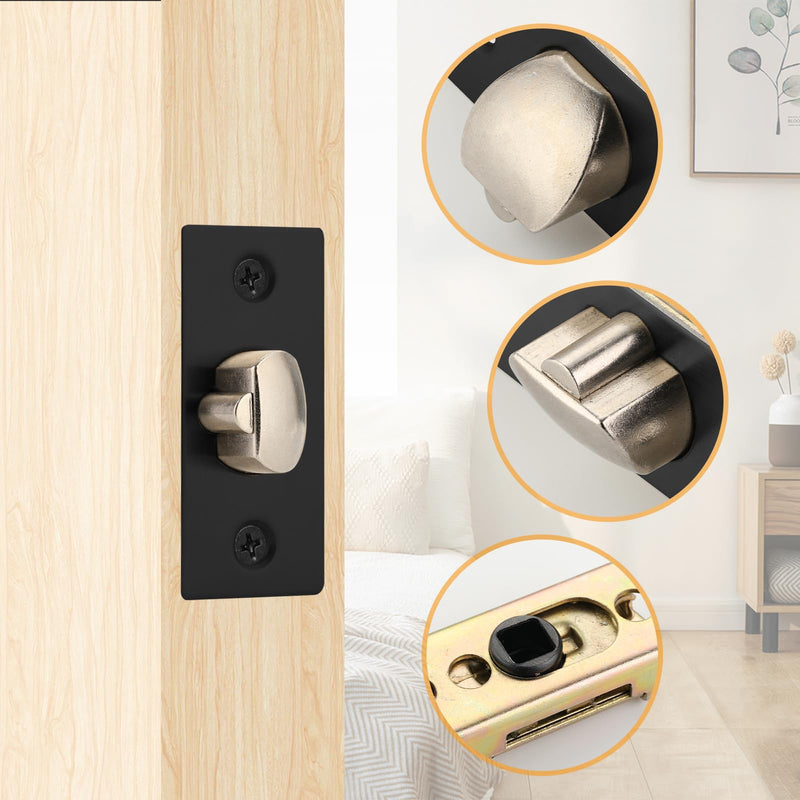 Adjustable Door Latch 2-3/8''(60mm)or 2-3/4''(70mm), 45° Turning Angle Universal Door Lock Replacement Part with 5/16'' Square Hole, Suitable for Interior Door and Front Door Leverset Latch.