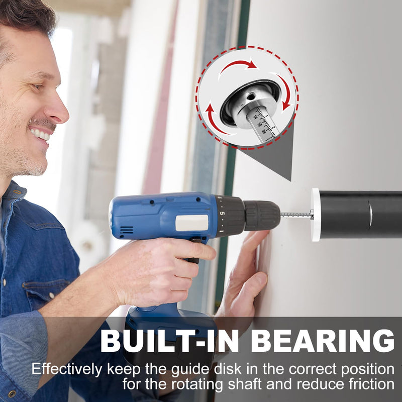 Inside Pipe Cutter for PVC Pipe Cutter Tool with 7" Scale Adjustable Depth Gauge Guide, 5pcs Saw Tooth Blades with 0.315 Hex Key Shaft, Plumbing Internal Plastic Pipe Cutter Set 7 inch Hex Shank