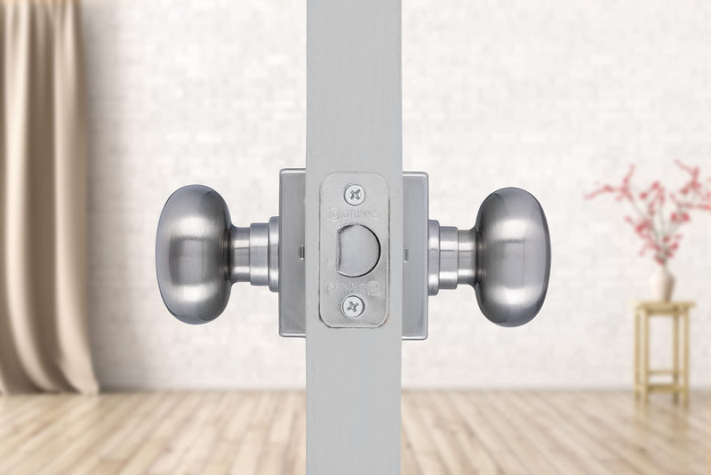 BRINKS Contemporary Passage Ball Door Knob, Modern Lock Set, Interior Door Knobs for Sleek Home Decor - Satin Nickel (Pack of 6) 1 Pack