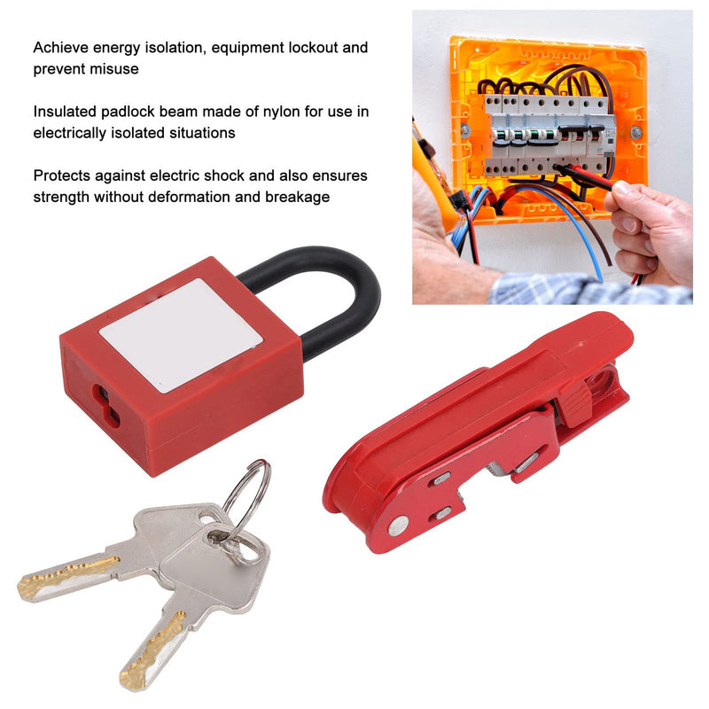 Circuit Breaker Lockout Red Electrical Box Circuit Breaker Lockout Kit, Tagout Breaker Box Lock Circuit Breaker Switch Lock Device with Padlock High Strength Nylon and Aluminium - NewNest Australia