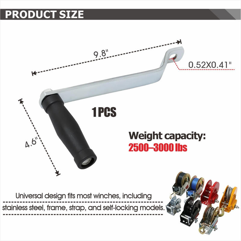 Replacement Winch Handle for Boat Trailer - Crank Handle with Anti-Slip Grip, Durable Marine Sailboat Accessory, 1 Pc (10") 10 Inch