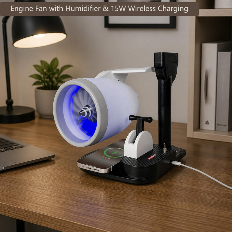 Desktop Turbine Fan with Humidifier 15W Wireless Charge
