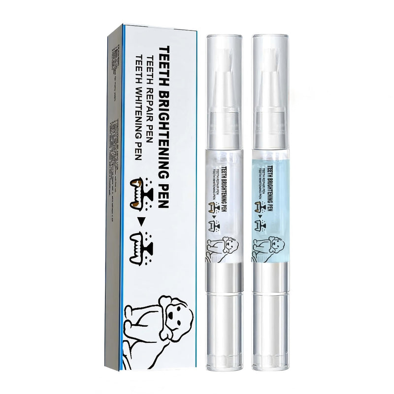 JoanofArc Pet Teeth Whitening Pen, Pet Toothbrush Pen, Pet Teeth Cleaning Pen, Used for Pet Dental Care, Strengthening Teeth, Freshening Breath, Cleaning Teeth, Dog and Cat Tartar Cleaning, Two Packs