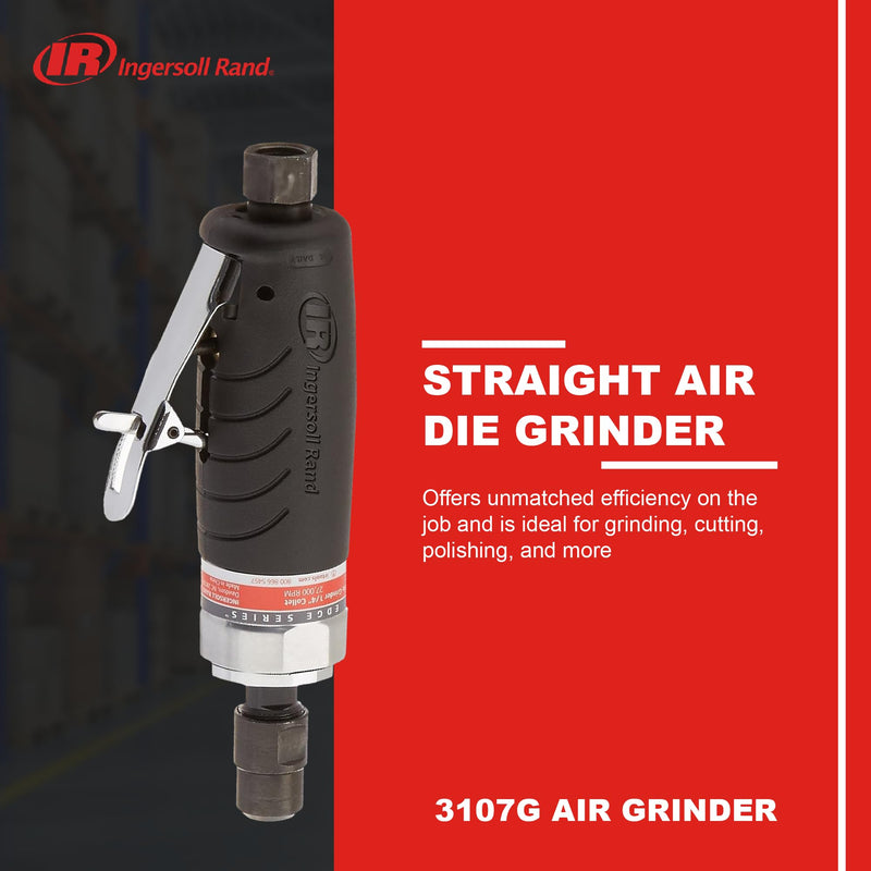 Ingersoll Rand 3107G 1/4-Inch Straight Air Die Grinder with Ergonomic Grip Edge Series