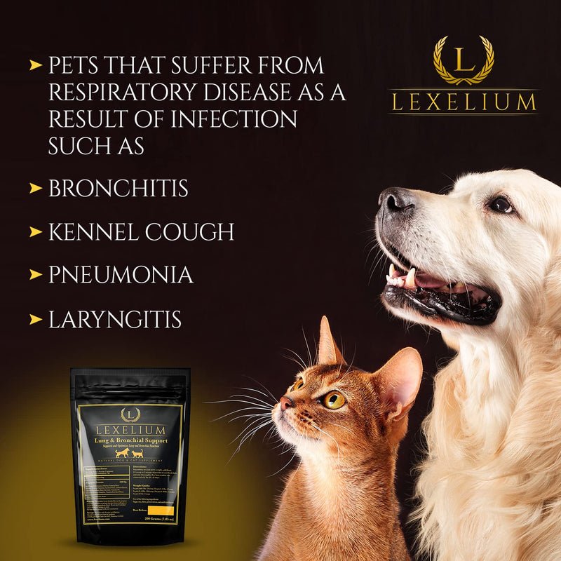 Lung & Bronchial Supplement for Dogs and Cats - Provides Breathing Support & Keeps Lung Healthy – Optimizes Lung Function & Breathing - Easy to Mix Powder - 200G - PawsPlanet Australia