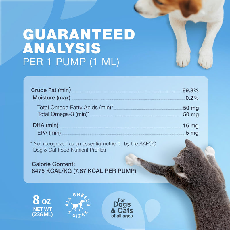 Fish Oil for Dogs & Cats Supplement - Immunity Support - Coat & Skin Health - Dogs, Cats Pet Supplies