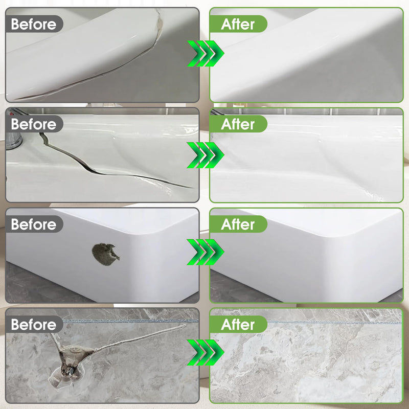 Bathtub Repair Kit White for Tubs, Fiberglass Showers, Tiles, Sinks & Countertops, Fix Chips, Cracks, Holes, Scratches on Porcelain, Enamel, Acrylic, Granite, Ceramic, Quartz Surfaces