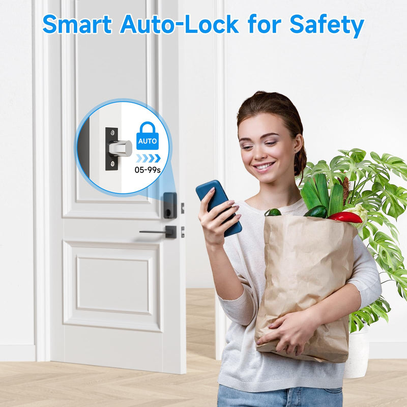 Fingerprint Door Lock - Keyless Entry Door Lock Smart Deadbolt Lock - Electronic Digital Keypad Lock - Smart Locks for Front Door - Auto Lock - Easy Installation Black
