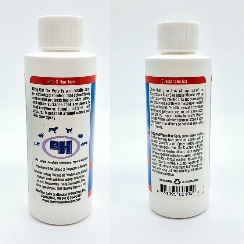 Ring Out for Pets: Control & Help Ringworm | Clean Pets Skin & Paws | Recovery & Itch Relief Calming Spray For Dog, Cat, Guinea Pig, Small or Large Animals/Pet. (Empty Applicator Bottle Included) - PawsPlanet Australia