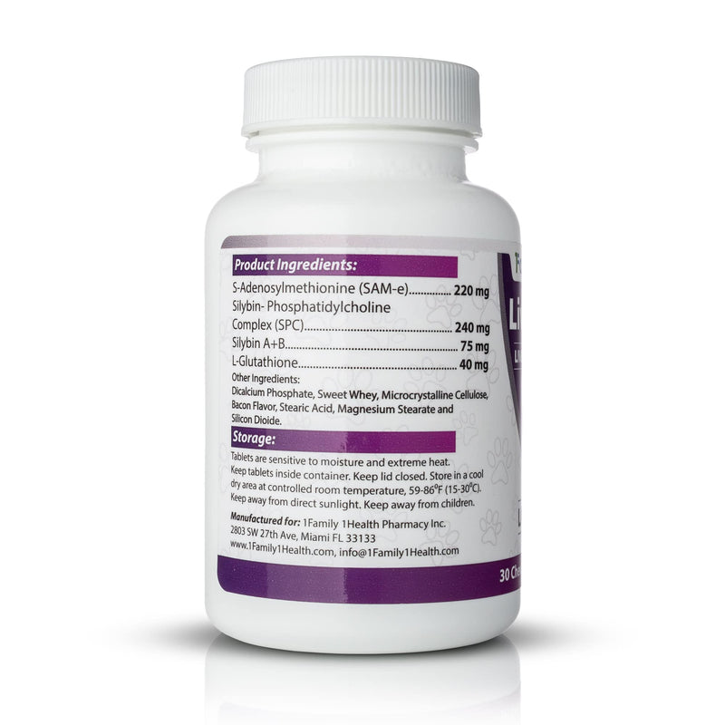 Comprehensive Liver Support Supplement for Large Dogs. Flavorful Chewable Tablets Combining Same, SPC, Silybin A+B, + Glutathione 30Ct (Large) Large (Dogs) - PawsPlanet Australia