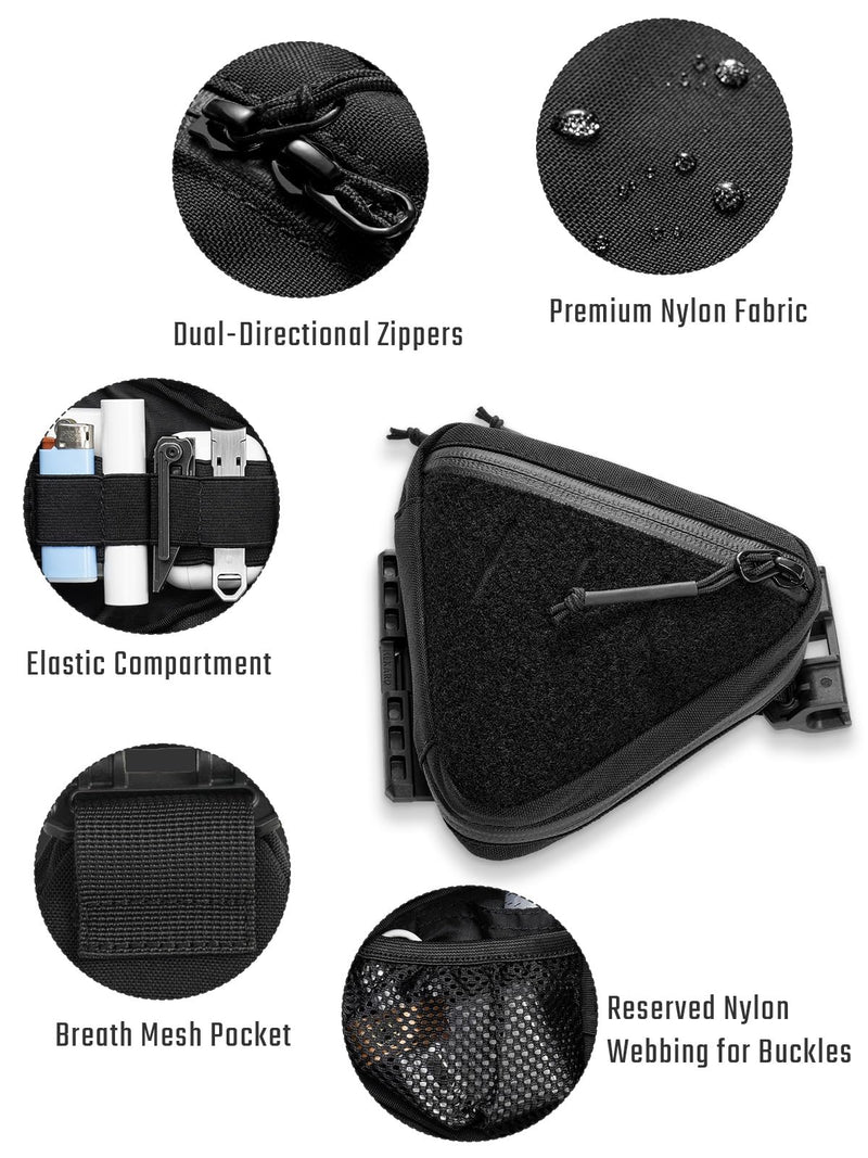TACTICAL_GEEK Storage A8 Mini EDC Pouch, Multi-Purpose Organization Storage, Small Gear Organizer with Strap, Utility Zipper Pouch for Daily Carry Black
