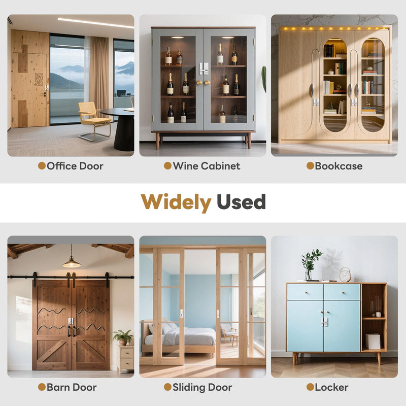 180 Degree Flip Barn Door Lock, Password Keyless Adhesive Sliding Door Lock, 3-Digit Combination Security Cabinet Latch for Gate, Storage, Closet - Paste/Screw Mount (White-2PCS) White-2PCS