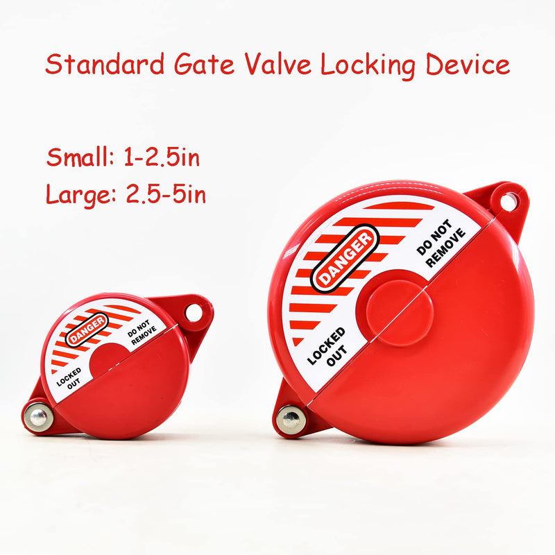 Gate Valve Lockout Device Rotating Plastic Outdoor Water Hose Protector Babyproof 2.5-5in Diameter Valve Handles Red Secure for Water Spigot Faucet Knob Oil Natural Gas Propane Tank Lock Outdoor Large valve locks without locks