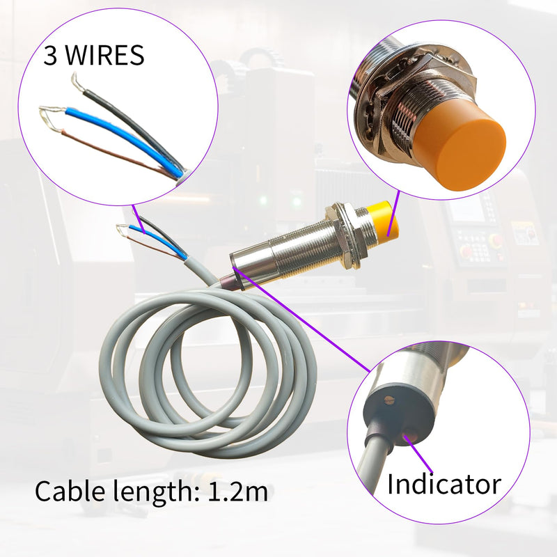 2 Pcs Capacitive Proximity Sensor Switch, DC 6V-36V, PNP NO, M18, 3 Wires, Detecting Distance: 10mm, Normally Open, LJC18A3-H-Z/BY