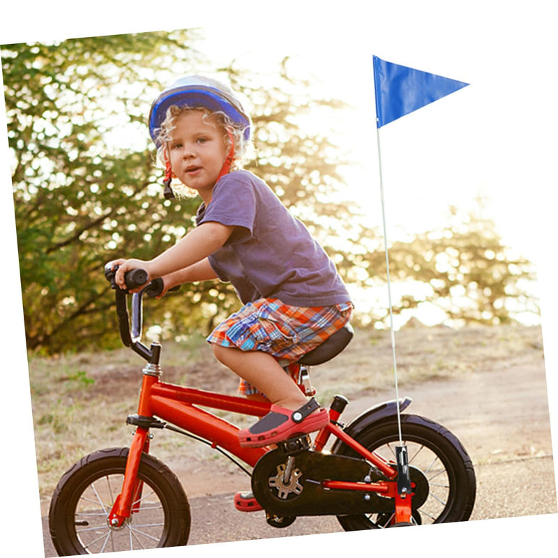 Kisangel 2Sets Bike Flags With Pole Reflective Flagpole Safety Cycling Flag Bicycle Flag Kit Safety Flag Banner for Sign Warning Flag Riding