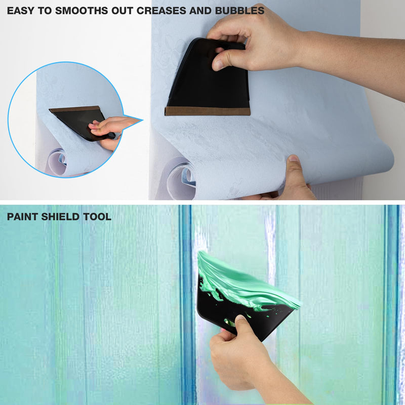 Gomake Wallpaper Smoothing Tool Wallpaper Brush Tools Kit with Felt Squeegee Craft Precision Knife for Paper Peel and Stick Wallpaper Car Wrap Vinyl Window Tint Film Wallpaper Adhesive (Kit 02) Kit 02